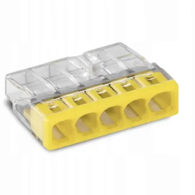 WAGO SZYBKOZŁĄCZKA 5X 2.5 PRZEZROCZYSTY/ ŻÓŁTY 2273-205 100szt