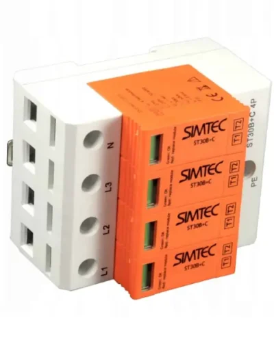 ST30B+C4P OGRANICZNIK PRZEPIĘĆ T1+T2 B+C 4P 4M 30/60KA SIMTEC 85201010