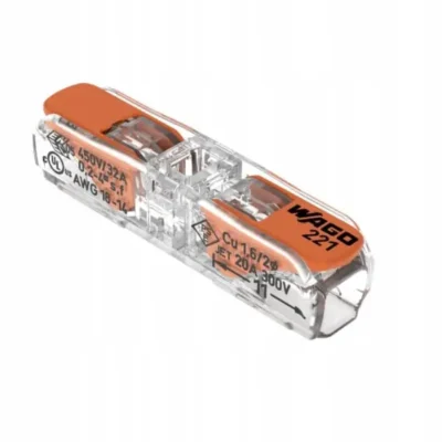 WAGO SZYBKOZŁĄCZKA UNIWERSALNA 2X 0.2-4MM2 PRZELOTOWA 221-2411 60szt