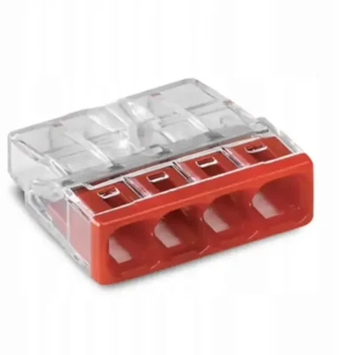 WAGO SZYBKOZŁĄCZKA 4X 2.5 PRZEZROCZYSTY/ CZERWONY 2273-204 100szt